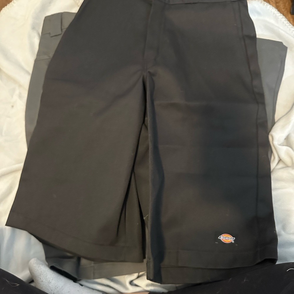 Dickies Black Flat Front Shorts Durable Cotton Twill